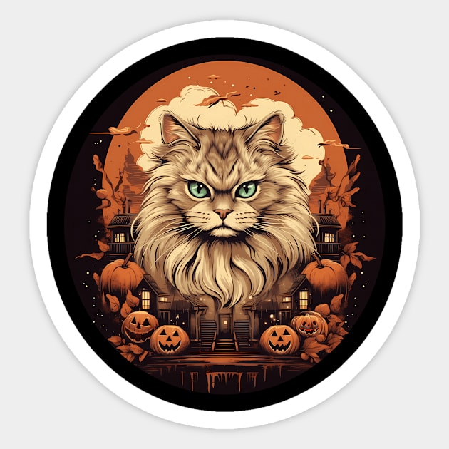 Siberian Cat Halloween, Cat Lover Sticker by dukito